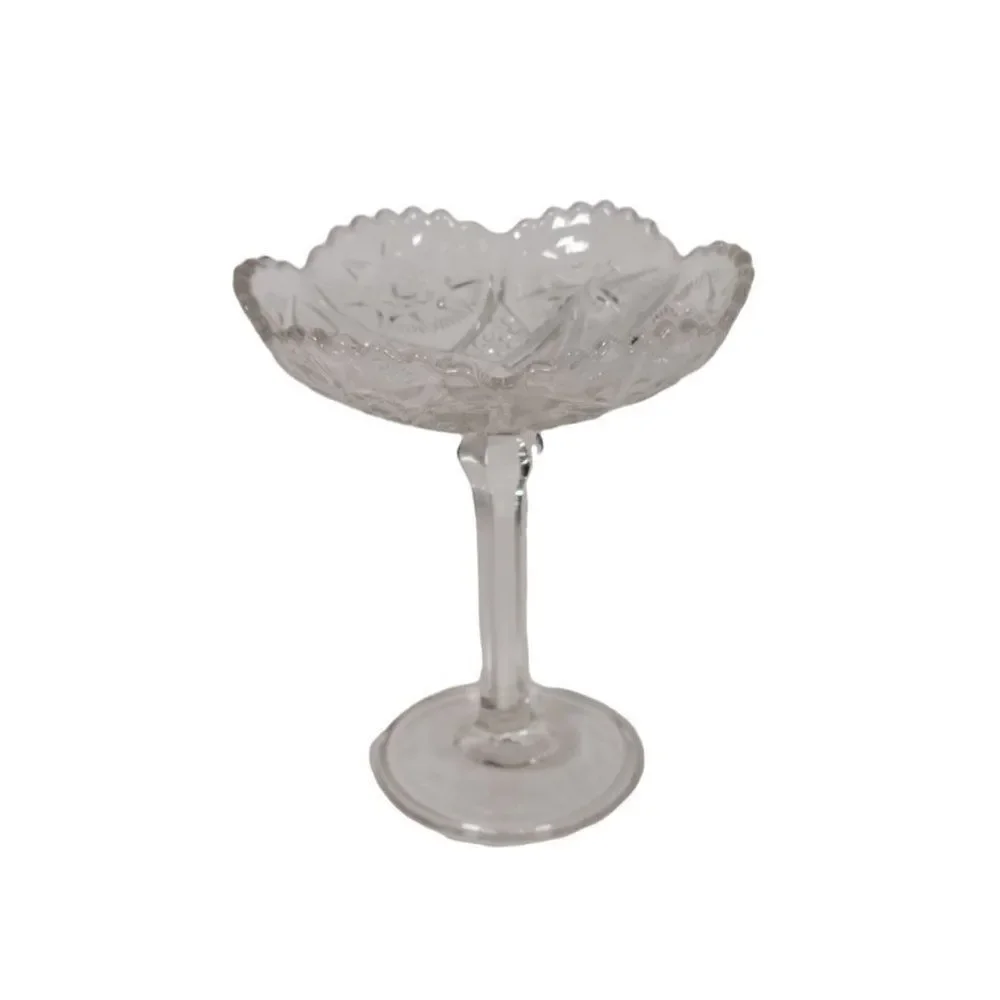 Vintage Tall Pressed Glass Candy Dish